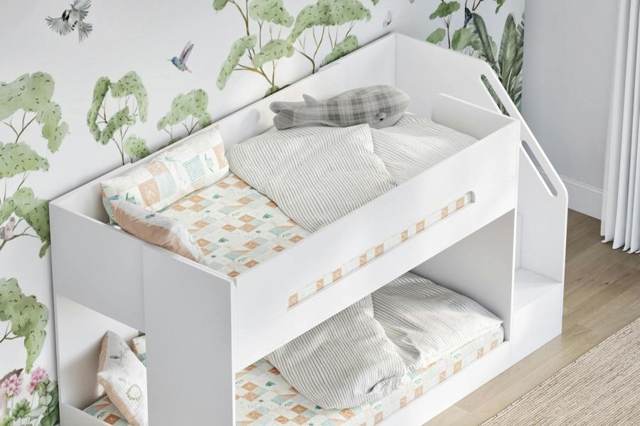 Flair Deimo Staircase Low Bunk Bed White