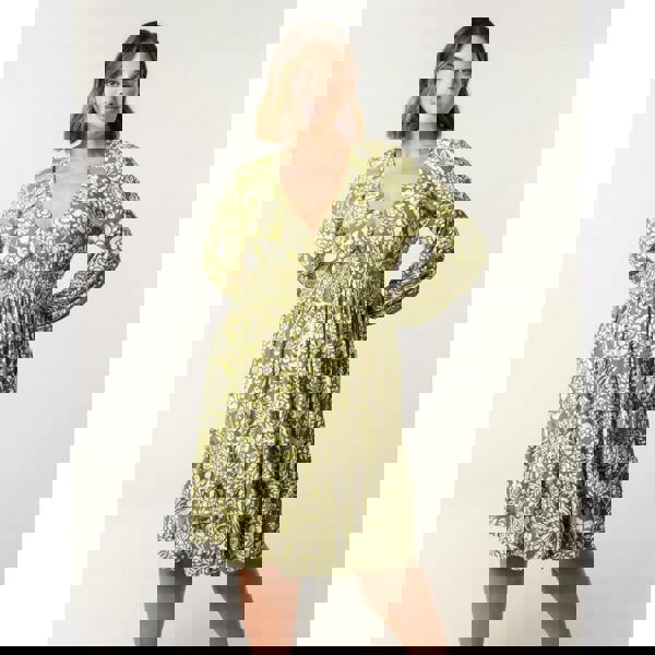 Blue Vanilla Curve Shirred Neck Elastic Mini Dress