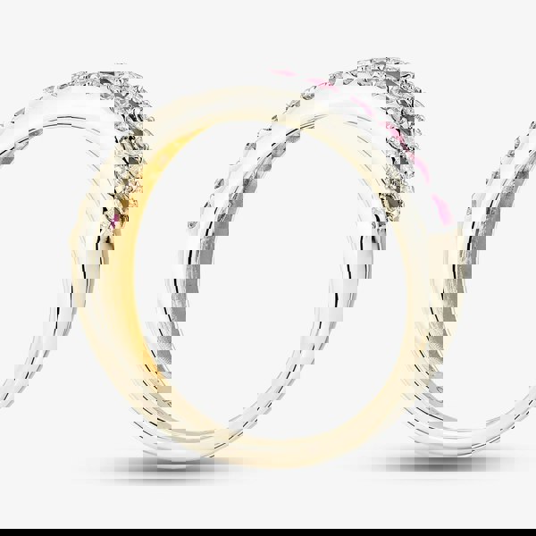 T. H. Baker 9ct Yellow Gold Ruby & Lab Grown Diamond Three Row Half Eternity Ring LGR44409-RD