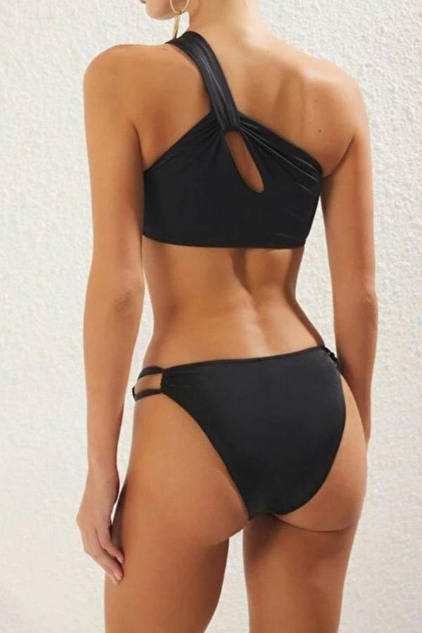 WOVCOR Cut Out Regular Waist Bikini Bottom