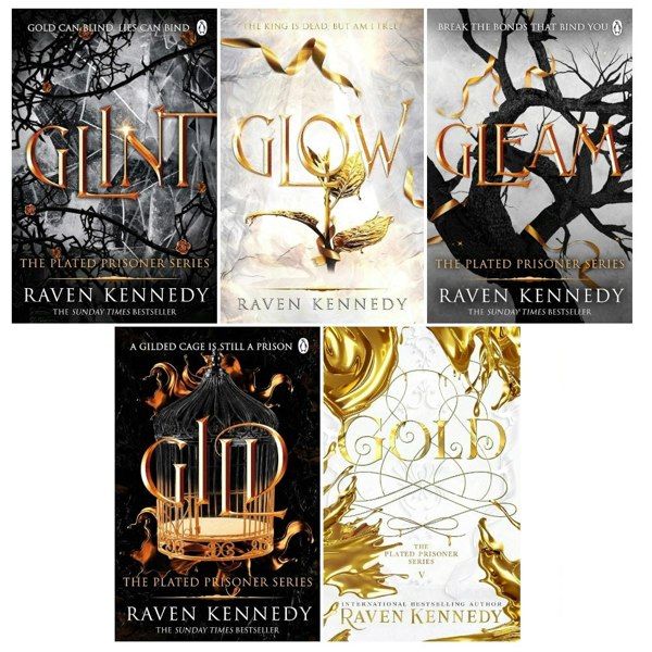 The Plated Prisoner Series 5 Book Set by Raven Kennedy (Gild, Glint, Gleam, Glow, Gold [Hardcover])