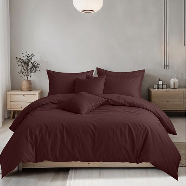 Snug City Plain Dyed Easy Care Polycotton Duvet Cover And Pillowcase/s Set Bed Linen