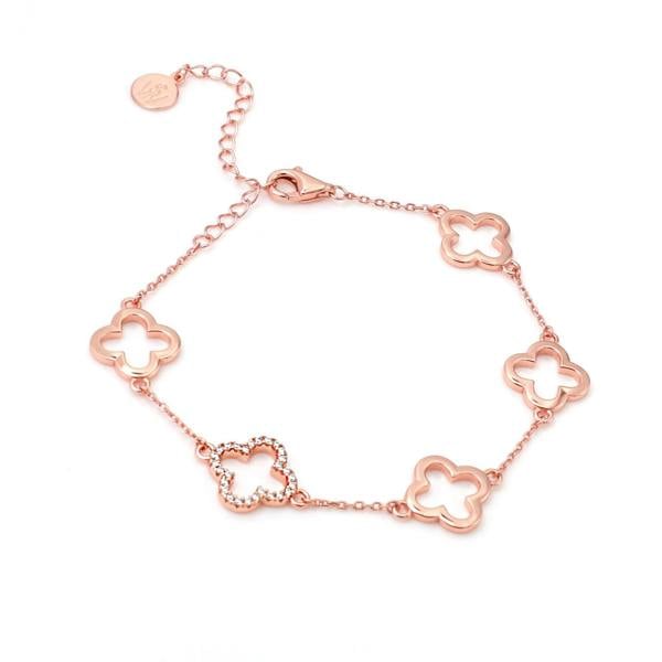 Say It With Open Clover Bracelet - Rose Gold