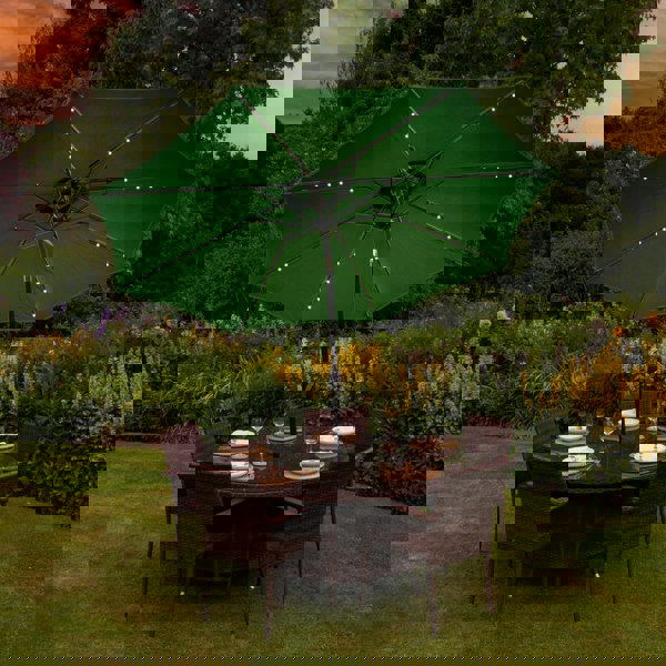 Monstershop Green 2.7m LED Tilt Parasol