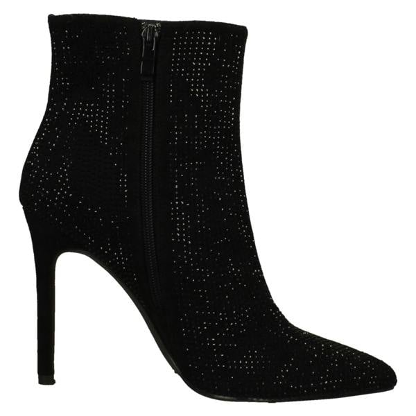 Spot On Ladies Diamante Covered High Heel Ankle Boots F51231