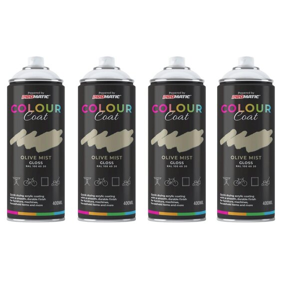 Colour Coat 4X Olive Mist RAL 100 60 20 Gloss Spray Paint 400ml