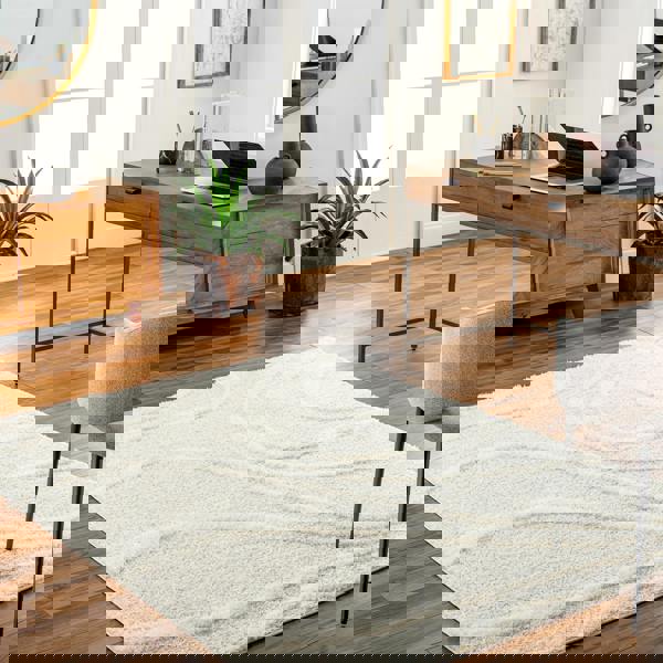 Livabliss Rodos-Modern Beige White Soft Plush Pile Rug