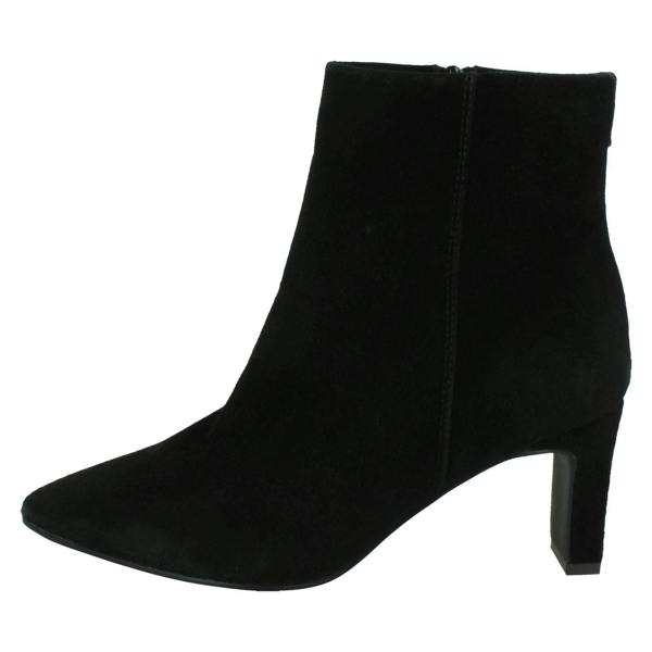 Spot On Ladies Spot On High Heel Leather Ankle Boots with Pointed Toe Inside Zip F51213