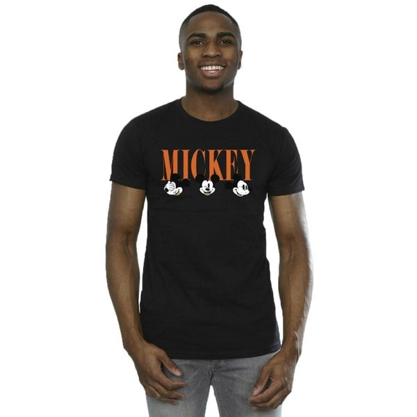 Disney Mens Mickey Mouse Faces T-Shirt - Black