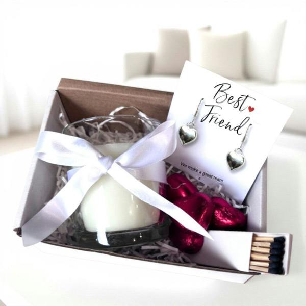 Aye Do Gifts Small Best Friend Gift Hamper | Earrings, Chocolates & Candle