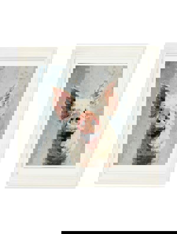 Exceptional Art The Giggly Pig - Cream Hurstwood square frame