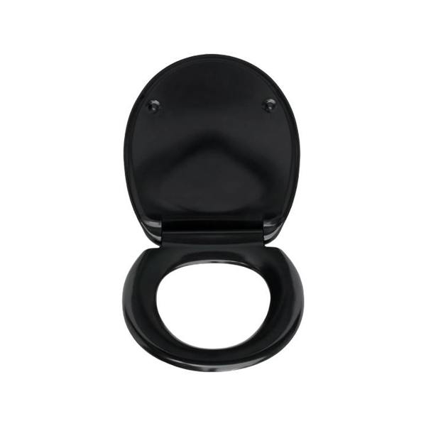 RTS Black Duroplast Top Fix Soft Close Quick Release Toilet Seat