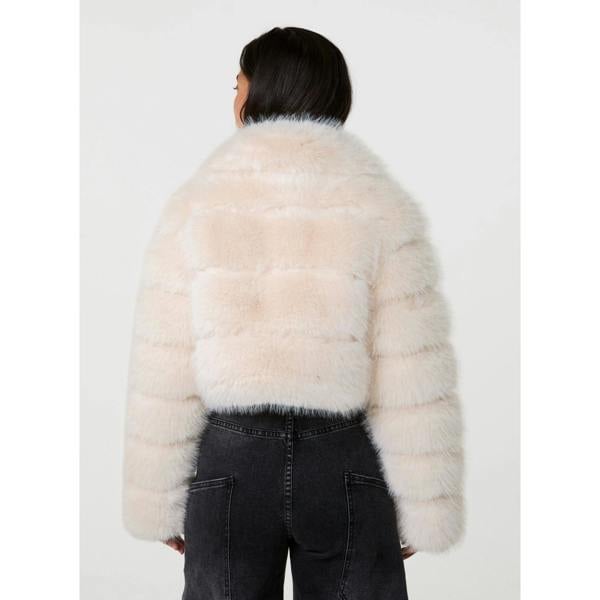 Pink Vanilla Faux Fur Cropped Coat