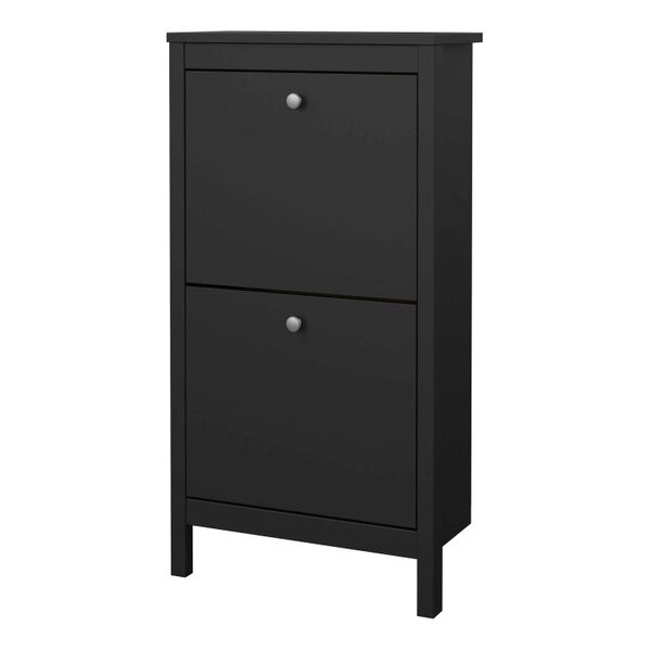 Wyld Haus Gossmere Matt Black Shoe Cabinet 2 Doors