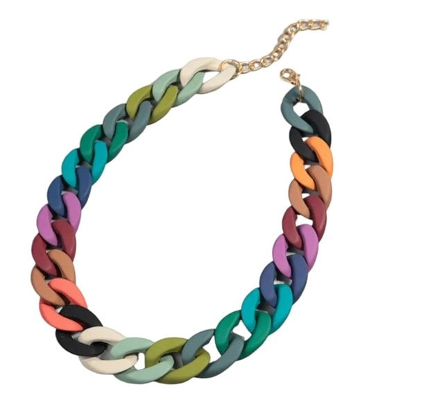 One Of A Kind Club Plain dark multicoloured chunky chain necklace