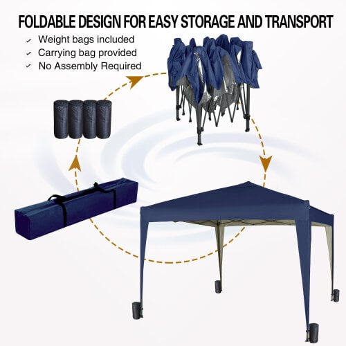 3x3m Pop up Gazebo Outdoor Patio Canopy Tent Blue 3
