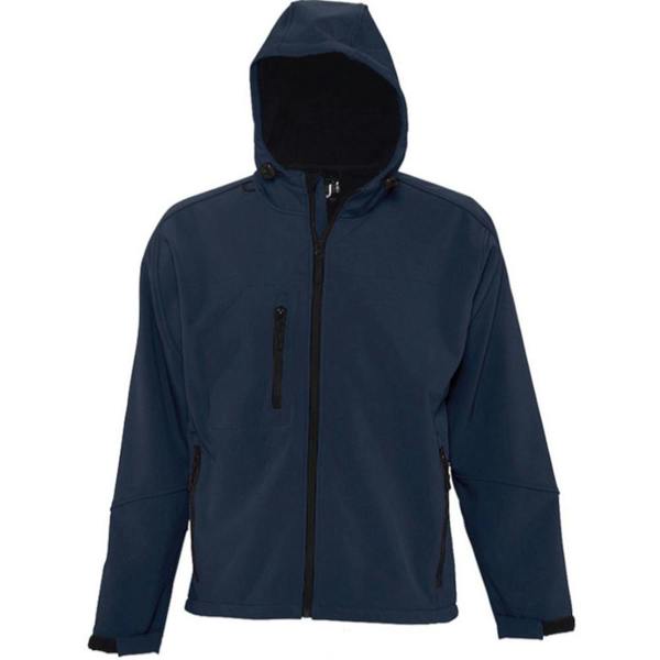 SOLS Mens Replay Hooded Soft Shell Jacket (Breathable, Windproof And Water Resistant) - French Navy