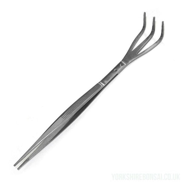 Ryuga Stainless Steel Bonsai Root Rake / Tweezers Combination Tool - Yorkshire Bonsai
