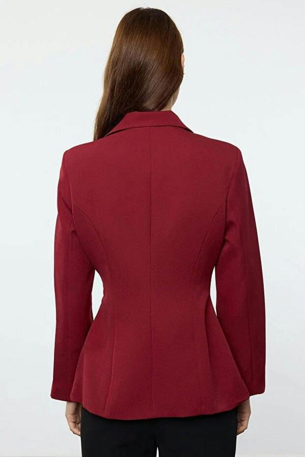 WOVCOR Zipper Detail Woven Blazer Jacket