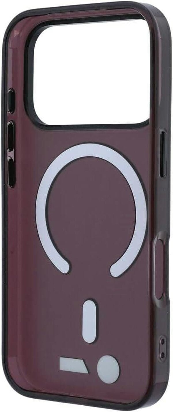 BMW M IML Frosted Metal Logo Trims Case with MagSafe for iPhone 17/18 Pro 6.3" Burgundy - BMHMP18L26HTFMILR