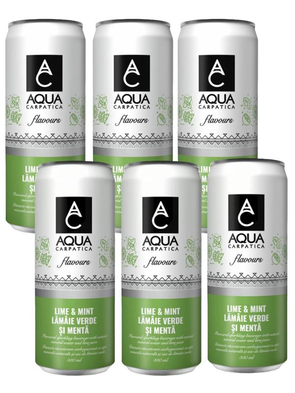 Aqua Carpatica Lime and Mint Flavoured Sparkling Water 6x330ml