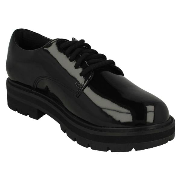 Clarks Girls Clarks Chunky Lace Up School Shoes Prague Lace