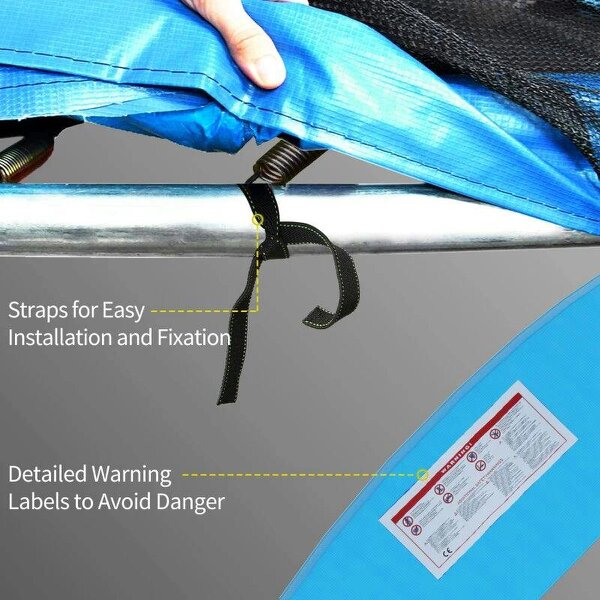 12ft Trampoline Accessories Safety Pad Φ366cm Replacement Surround Padding Thick Foam Pads Light Blue