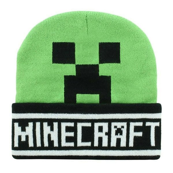 Minecraft Face Creeper Beanie - Green/Black