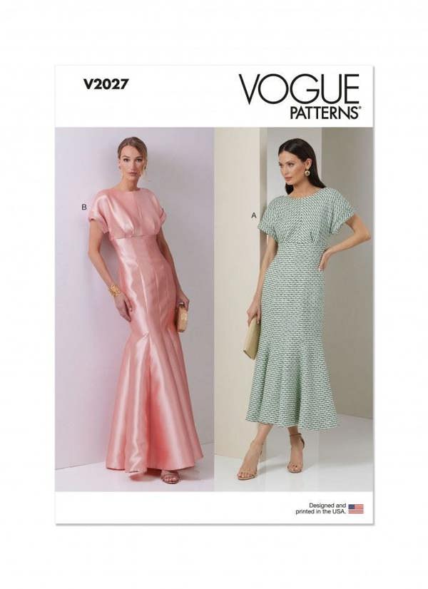 Vogue Sewing Pattern 2027, Dresses for Women, D5 (4-6-8-10-12) - Intermediate