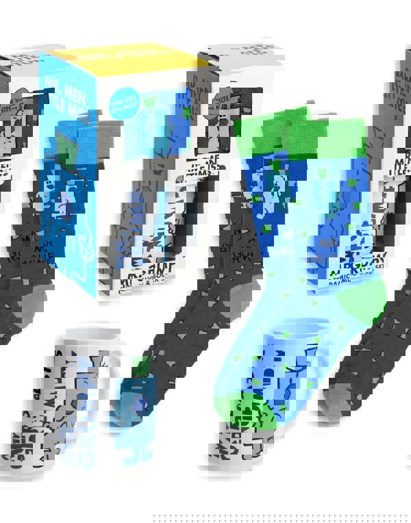 Mr. Men Mens Blue Mr Grumpy Mug and Sock Gift Set (One Size)