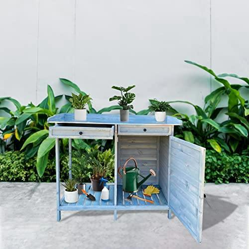 HYGRAD BUILT TO SURVIVE Large Wooden Potting Bench with Drawers & Cabinet | HYGRAD®