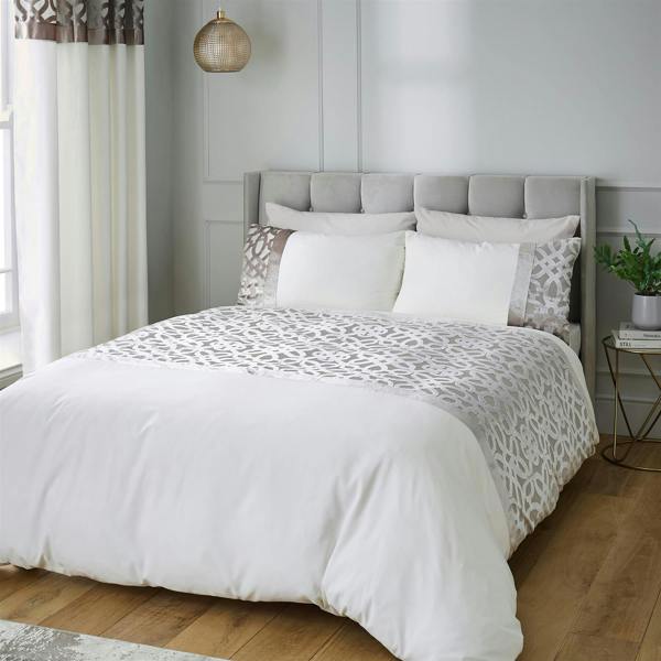 Lattice Cut Velvet Double Duvet Cover