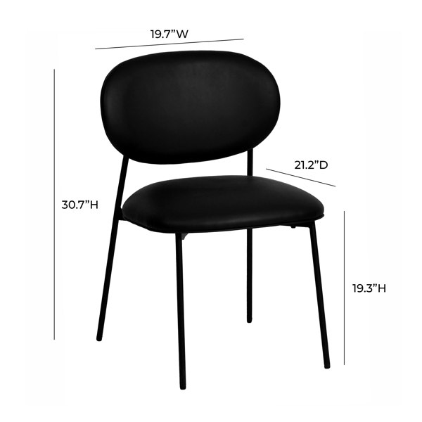 Furniture Edit McKenzie Black Vegan Leather Stackable Dining Chair - Set of 2