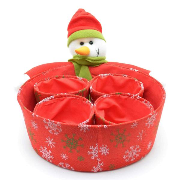 5 Piece Snowman Novelty Christmas Basket Set for Table Decorations, Favours and Display image 1