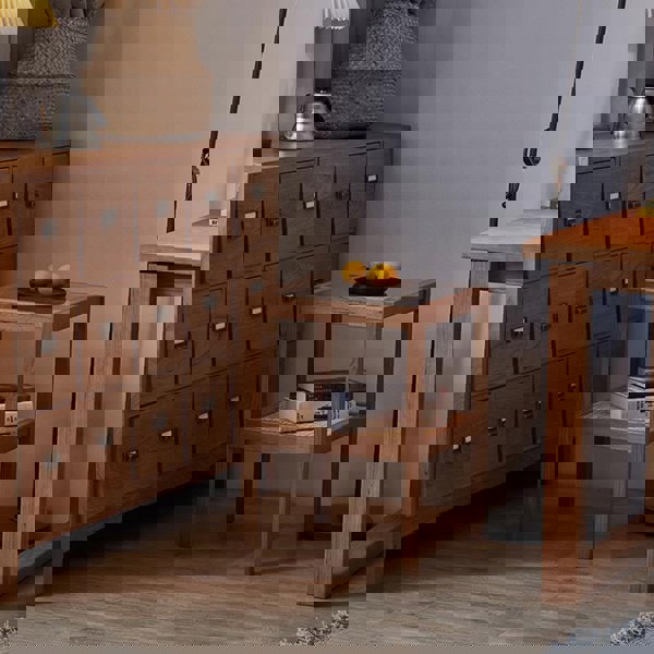 Cement Side Table, Light Oak-Weilai Concept-Weilai Concept