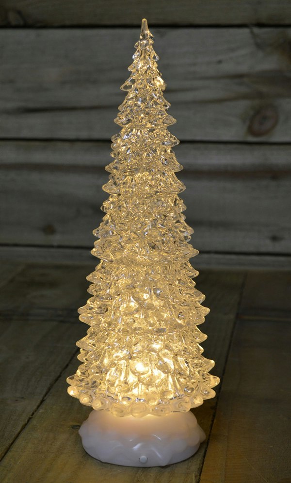 Samuel Alexander 30cm Dual Power LED Water Spinner Christmas Tree With Warm White LEDs