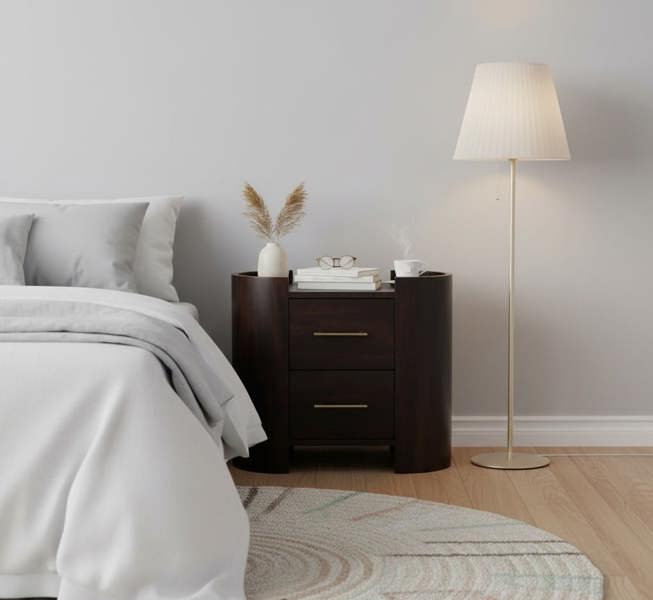 Artisan Furniture Solid Wood Valencia Two-Drawer Bedside Table