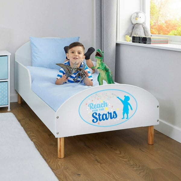 Liberty House Toys Kids White Toddler Bed – Reach For The Stars