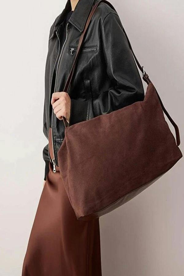 WOVCOR Suede Women's Travel and Maxi XL Shoulder Bag