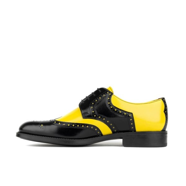 Embassy London Kensington - Yellow & Black - Men's leather brogue lace-up