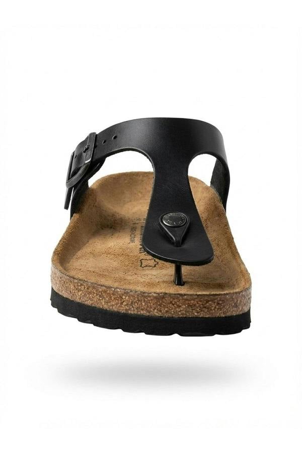 Jules Cork Base Buckle Sandal - Black