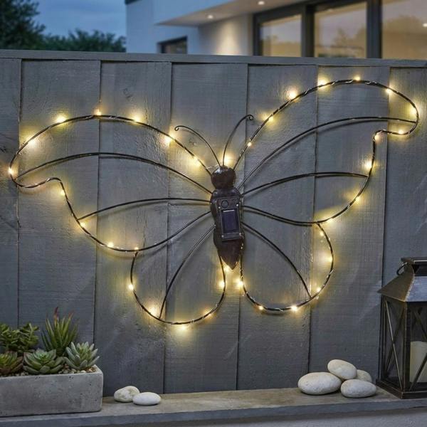 Garden Greatness Lunaria Papillon Butterfly Solar Wall Light