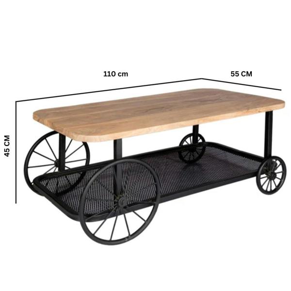 Wyld Haus Shanghai Industrial Oak and Black Modern Coffee Table