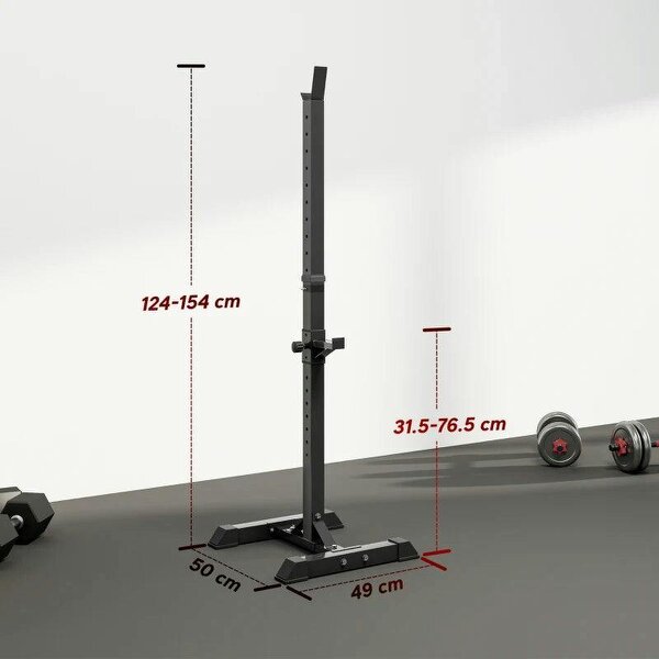 Adjustable Squat Rack, Weight Strength Training Bench Press Rack Weight Bench Supporter for Home Gym Exercise, Max Load 150kg, 124-154cm