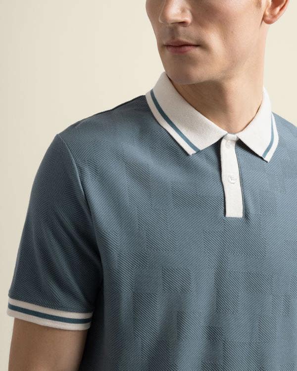 Larsson & Co Anders - Geometric Jacquard Polo Shirt
