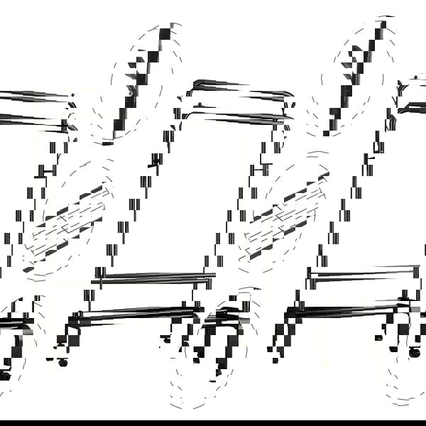 Living and Home 2-Rod Clothes Rack Garment Holder with Wheels