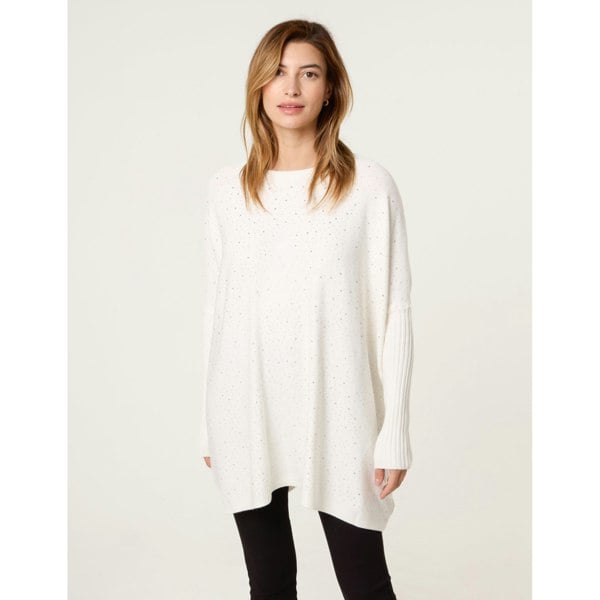 Blue Vanilla Scattered Embellished Knit Jumper