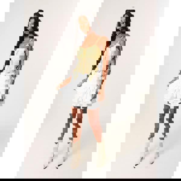 Pink Vanilla Broderie Ruffle Mini Skirt