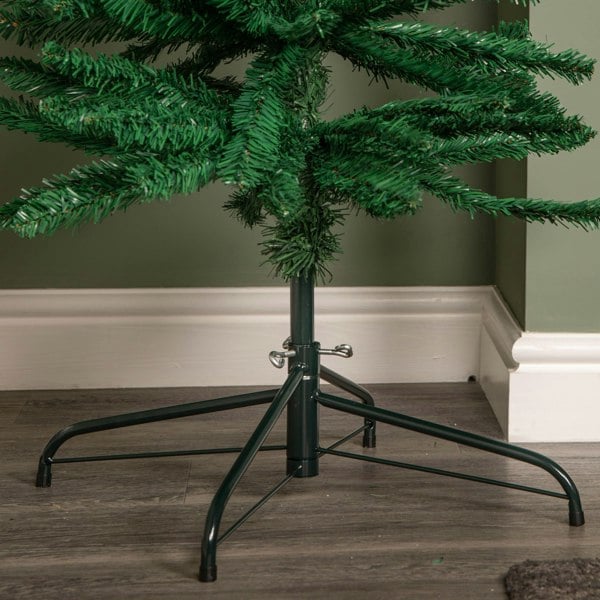 Samuel Alexander 8ft (2.4m) Green Artificial Pencil Christmas Tree With Green Metal Stand and 460 Tips