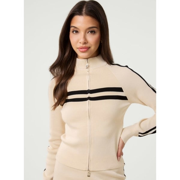 Pink Vanilla Stripe Front Zip Up Sweatshirt